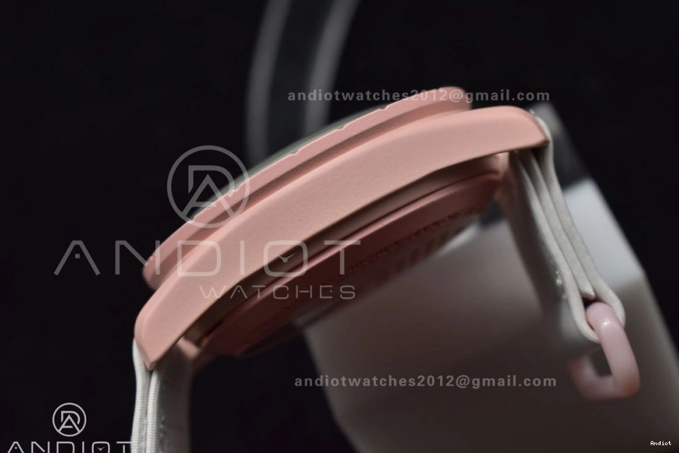 Venus Moonwatch Swatch Omega Bioceramic Mission Nylon on to Quartz Strap x 0128